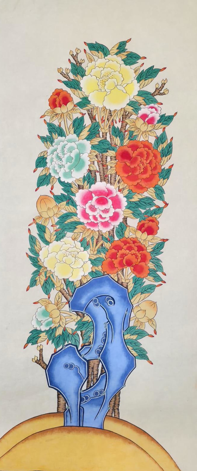Gwaeseokmorando · Peonies and Rocks II — work by Jieun Ro