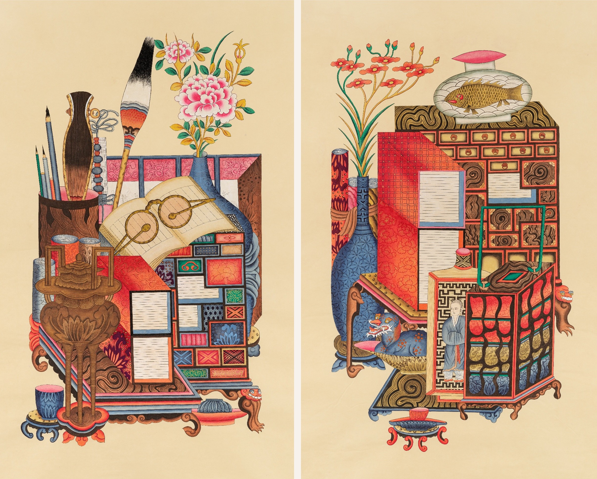 Chaekgeori · Two Panels — work by Jieun Ro