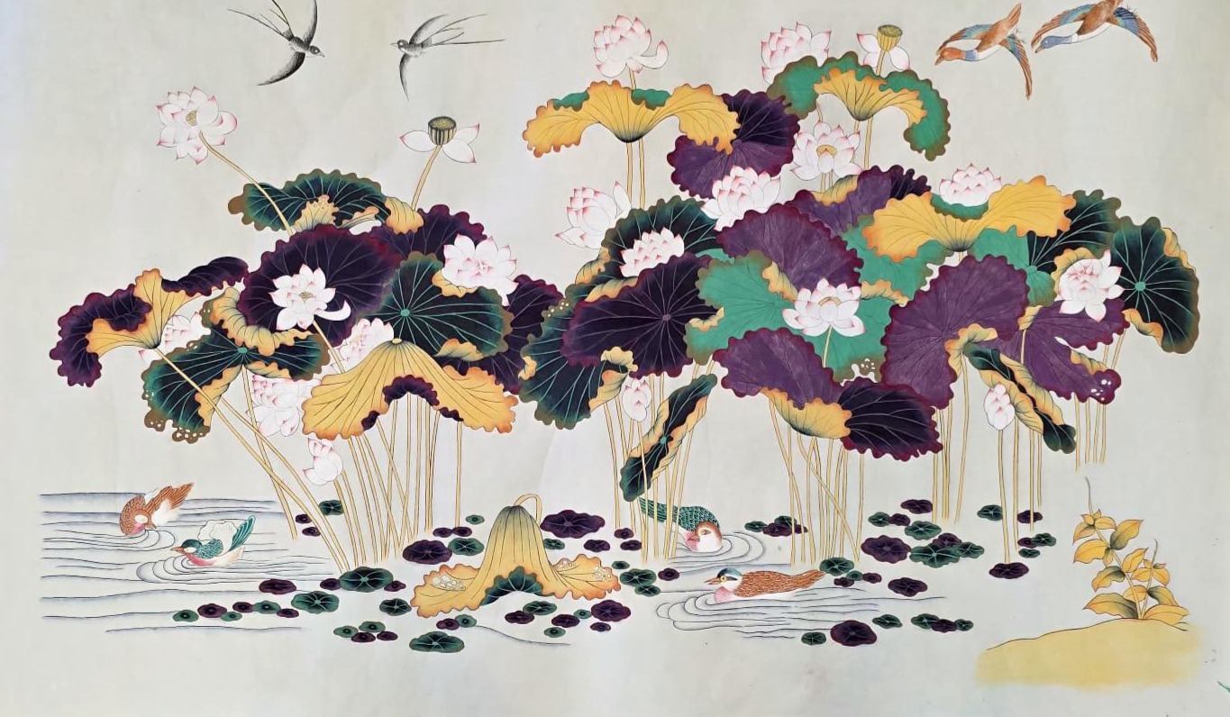 Yeonjodo · Lotus and Birds — work by Jieun Ro